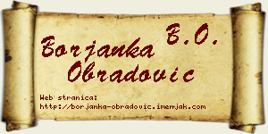 Borjanka Obradović vizit kartica
